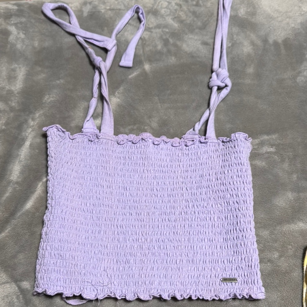 Hollister Purple Smocked Tie Front Camisole
